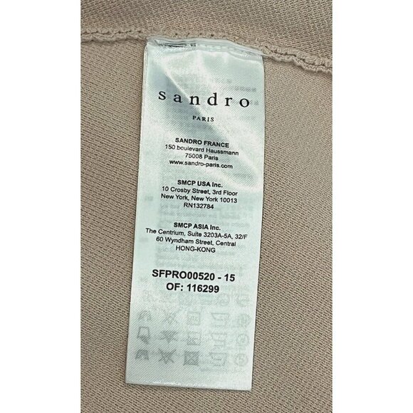 SANDRO PARIS Tilla Pink Blush Ruffle-Trim Embellished Rib-Knit Mini Dress - Picture 12 of 13